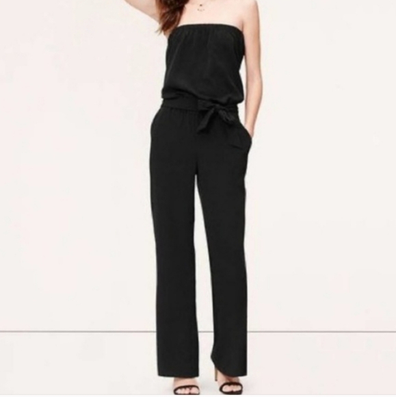 Black Strapless Jumpsuit Sz.S NWT Loft - Picture 3 of 9